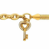 14k Gold | Paperclip and Snake Chain with Key Charm