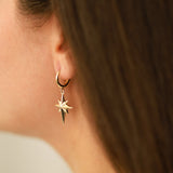 14k Gold | North Star Dangle Earrings