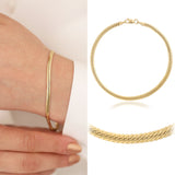 14k Gold | Herringbone Bracelet