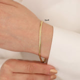 14k Gold | Herringbone Bracelet