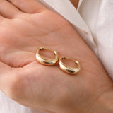 14k Gold | Oval Rectangle Hoop Earrings