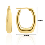 14k Gold | Chunky Rectangle Hoop Earrings