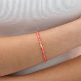 14k Gold | Pink Coral Eternity Beaded Bracelet