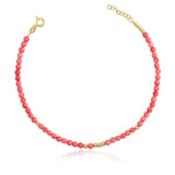 14k Gold | Pink Coral Eternity Beaded Bracelet