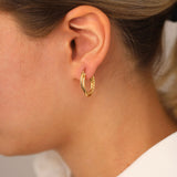 14k Gold | Double Row Hoop Earrings