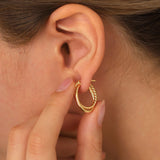 14k Gold | Double Row Hoop Earrings