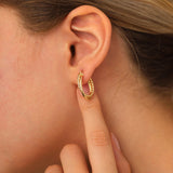 14k Gold | Double Row Hoop Earrings