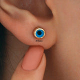 14k Gold | Evil Eye Stud Earrings