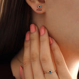 14k Gold | Evil Eye Stud Earrings