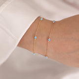 14k Gold | Light Blue Opal Bracelet