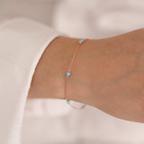 14k Gold | Light Blue Opal Bracelet