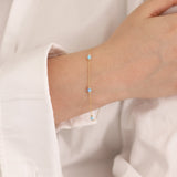 14k Gold | Light Blue Opal Bracelet