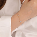 14k Gold | Light Blue Opal Bracelet