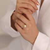 14k Gold | Pearl in Seashell Ring