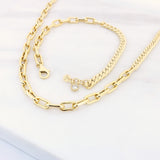 14k Gold | Paperclip & Curb Chain Bracelet