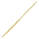 14k Gold | Paperclip & Virola Chain Bracelet