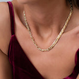 14k Gold | Paperclip & Virola Chain Bracelet