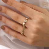 14k Gold | Daisy Natural Stone Ring