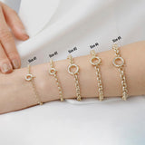 14k Gold | Rolo Bracelet with Sailor Clasp | 3mm - 8mm