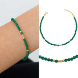 14k Gold | Green Jade Eternity Beaded Bracelet