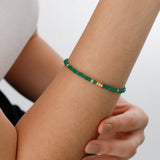 14k Gold | Green Jade Eternity Beaded Bracelet