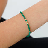 14k Gold | Green Jade Eternity Beaded Bracelet