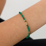 14k Gold | Green Jade Eternity Beaded Bracelet