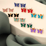 14k Gold | Dainty Butterfly Shaped Stud Earrings