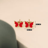 14k Gold | Dainty Butterfly Shaped Stud Earrings