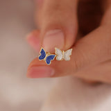 14k Gold | Dainty Butterfly Shaped Stud Earrings