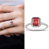 8k - 14k - 18k Gold |  Ruby Statement Ring with Diamonds