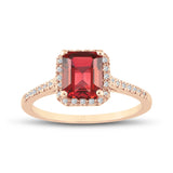 8k - 14k - 18k Gold |  Ruby Statement Ring with Diamonds