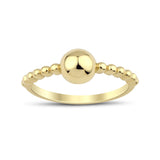 14k Gold | Beaded Bubble Initial Ring