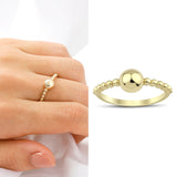 14k Gold | Beaded Bubble Ring