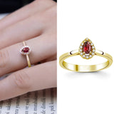 8k - 14k - 18k Gold | Red Ruby and Diamond Proposal Ring