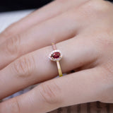 8k - 14k - 18k Gold | Red Ruby Diamond Gem Proposal Ring