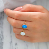 14k Gold | Oval Minimalist Opal Ring