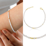 14k Gold | Moonstone Eternity Beaded Bracelet