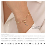 14k Gold | Gold Beaded Bracelet with Heart Charm