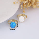 14k Gold | Oval Large Opal Ring