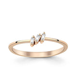 8k - 14k - 18k Gold | Tri Diamond Baguette Ring