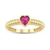 14k Gold | Magenta Zircon Gemstone Heart Ring