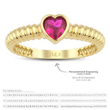 14k Gold | Magenta Zircon Gemstone Heart Ring