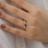 14k Gold | Magenta Zircon Gemstone Heart Ring