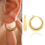 14k Gold | Bold Round Hoop Earrings