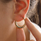 14k Gold | Bold Round Hoop Earrings