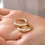 14k Gold | Bold Round Hoop Earrings