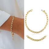 14k Gold | Rounded Paperclip Bracelet