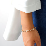 14k Gold | Rounded Paperclip Bracelet