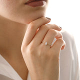 14k Gold | White Zircon Ring